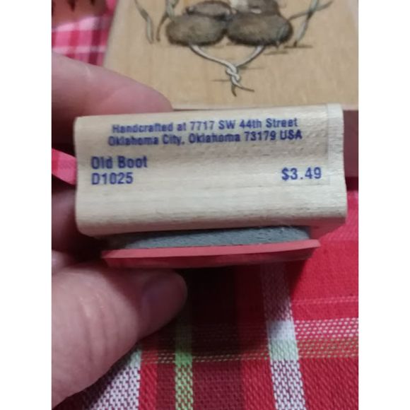 Stampabilities 2002 OLD BOOT Vintage Wood Rubber Stamp Scrapbook Cowboy - Picture 4 of 4